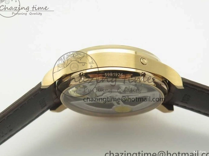 MIROTIME 0223 Portuguese Tourbillon IW504602 RG ZF Best Edition White Dial on Brown Leather Strap Stretchable 7178